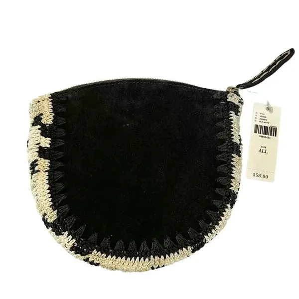 Anthropologie Jasper & Jeera Leather Crocheted Clutch Handbag - Image 2