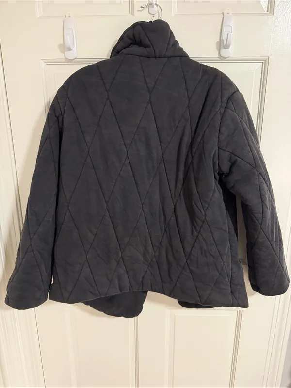 Free People Quilted Shawl Collar Jacket - Black - Image 5
