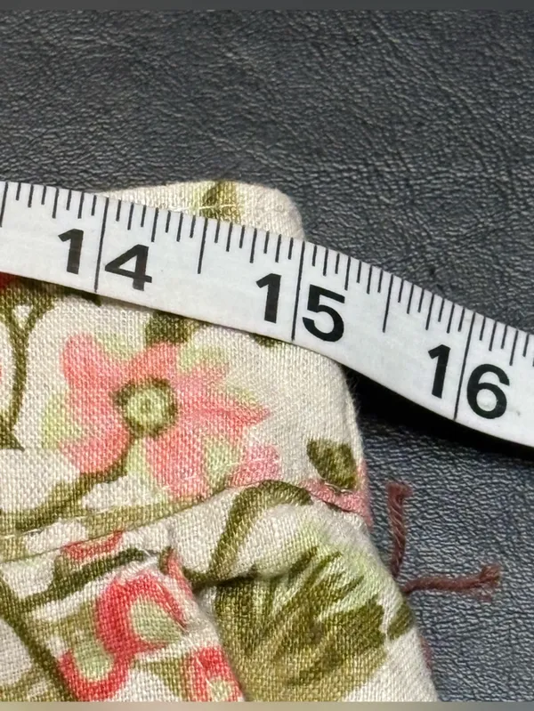Laura Ashley 100% Linen Wide-Leg Berry & Floral Pants with Pink & Green Print Lg - Image 11