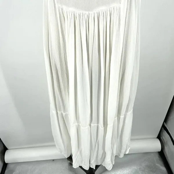 Vince Shirred Sleeveless Tiered Midi Long Dress in‎ Off White Size XS - Image 6