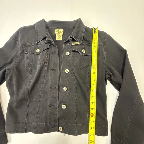 Judy Blue Women's Black Denim Jean Jacket Style No. 711 Size XL - Image 3