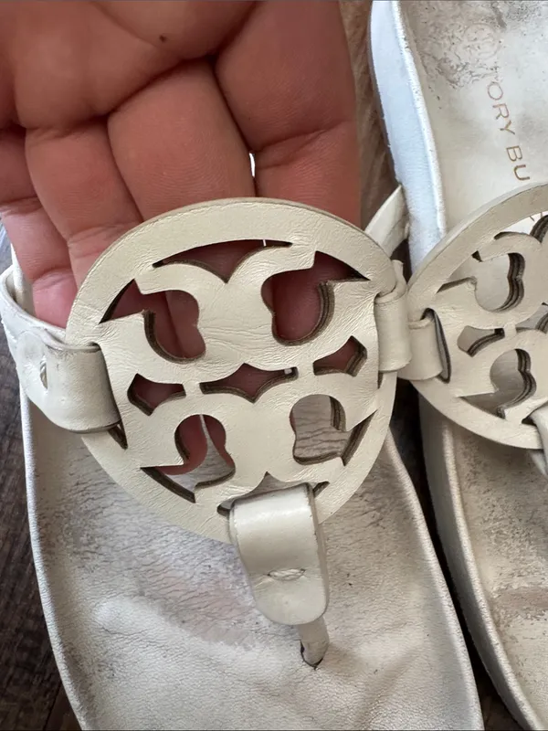 Tory Burch white  Logo Thong Sandals - Image 9