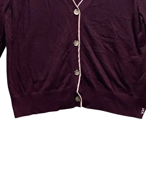 Scotch & Soda Classic Long Sleeve Cardigan Burgundy Size L Classic Preppy Fall - Image 8