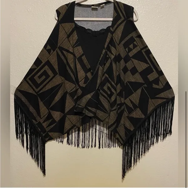 Westbound Geo Tassel Open Front Vest Cardigan | Boho Asymmetrical Layer (L) - Image 10