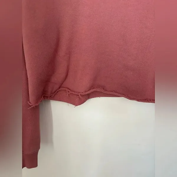 Aerie Distressed Raw Hem Crop Sweatshirt XS - Image 6
