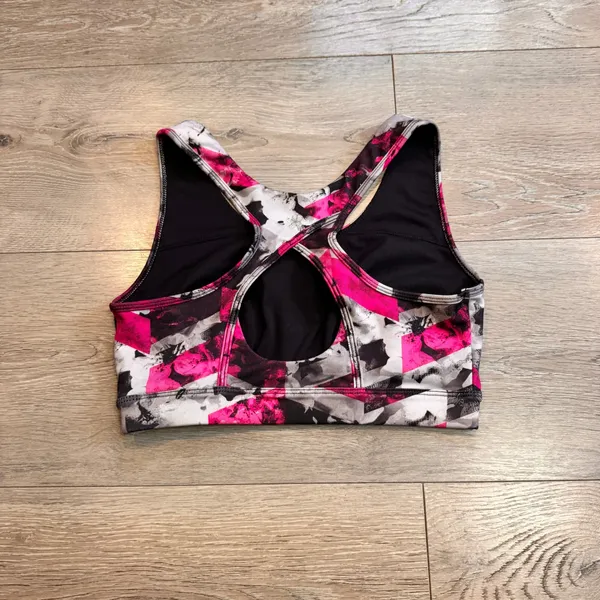 Tek Gear High‎ Impact Sports Bra Abstract Geometric Print Pink Size Small S - Image 2