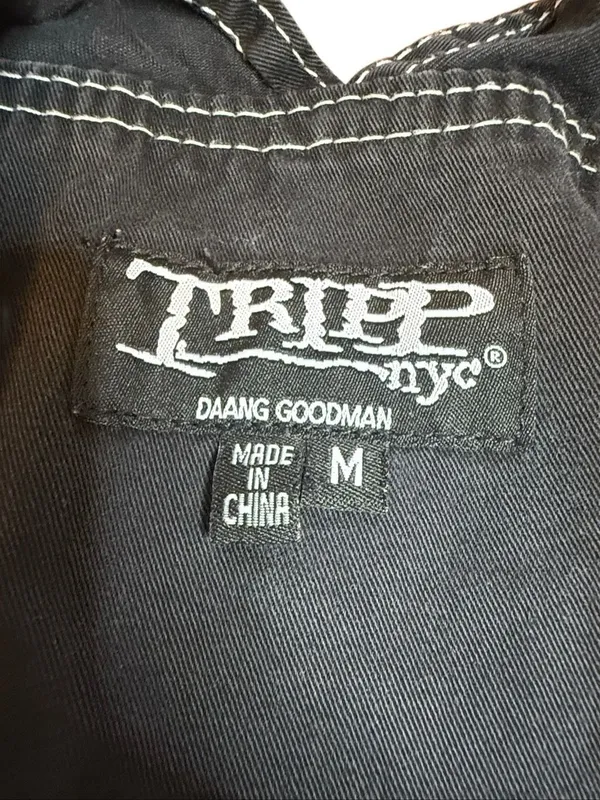 Y2K Vintage Tripp NYC Goth Punk Stuffed Overall Shorts Black Medium - Image 6