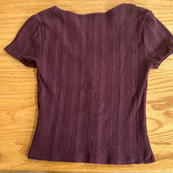 Aeropostale Aero‎ ‘seriously soft’ Burgundy Cropped Shirt Size Medium Top - Image 8