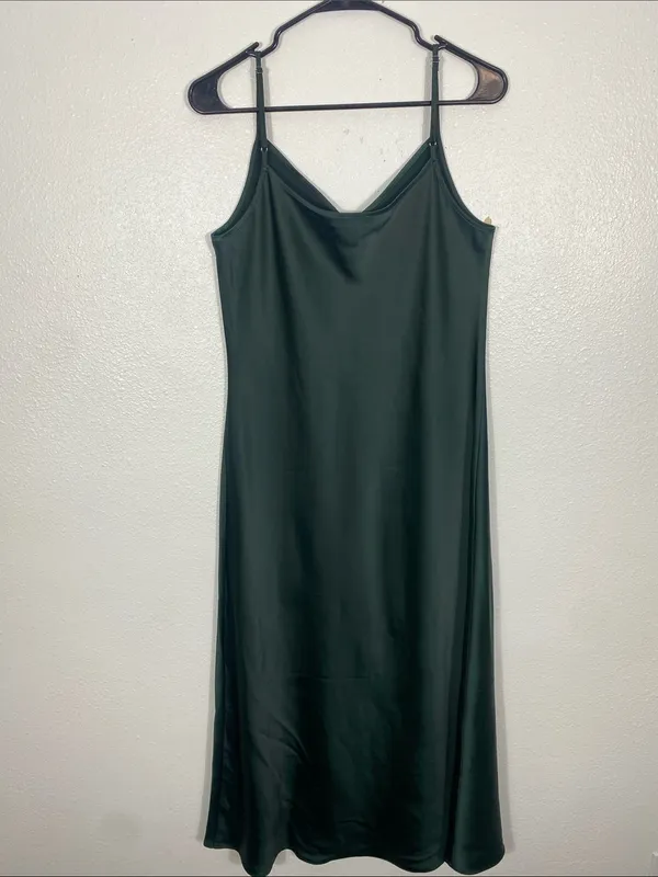 House of Harlow 1960 Emerald Satin Slip Dress Size M - Image 6