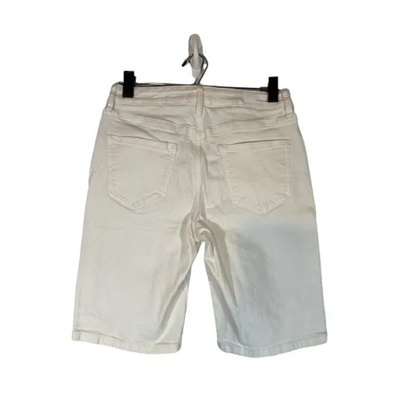 Calvin Klein White Denim Bermuda Jean Shorts City Length Women Size 6 - Image 2