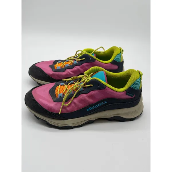 Merrell Waterproof Hiking Shoes Women 6 Pink Navy Neon Trail Sneakers - Image 8