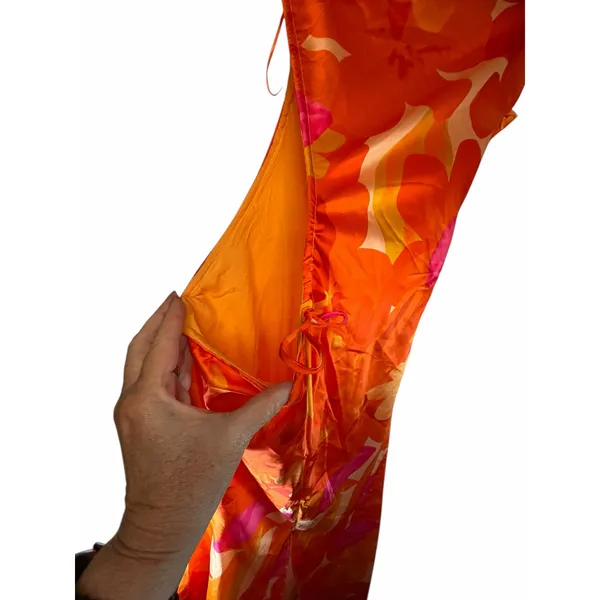 NWT All About May Orange and Pink Floral Dress - US Size 6 - Image 4