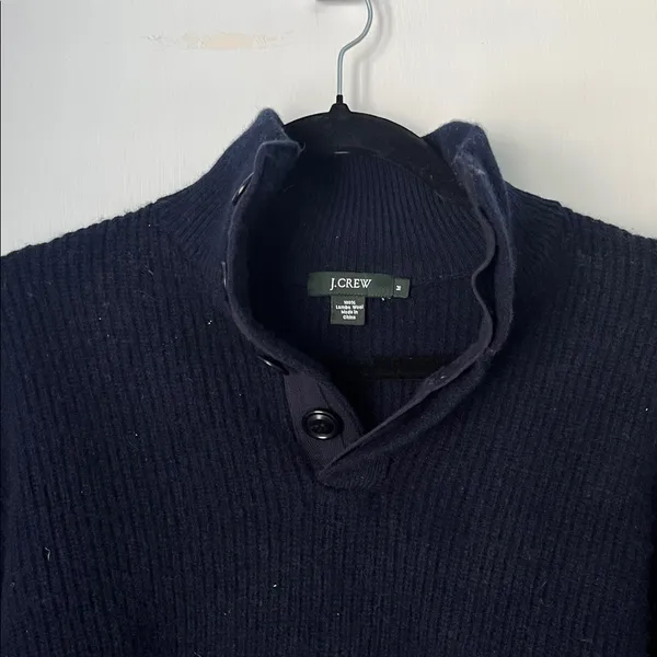 J. Crew Dark Blue Wool Sweater - Image 3