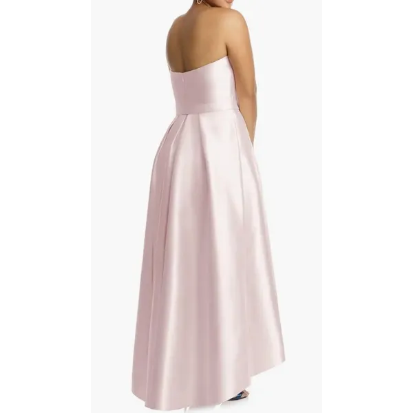 Alfred Sung Hi-Low Gown With Pockets Blush- Size 16R - Image 2