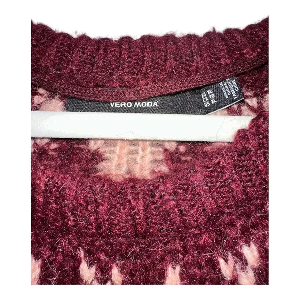 Vero Moda Womens Purple Filipa‎ Fair Isle Sweater, XL - Image 5