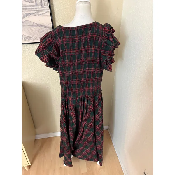 IVY CITY‎ CO Hattie Dress Evergreen Plaid Size 2X - Image 4