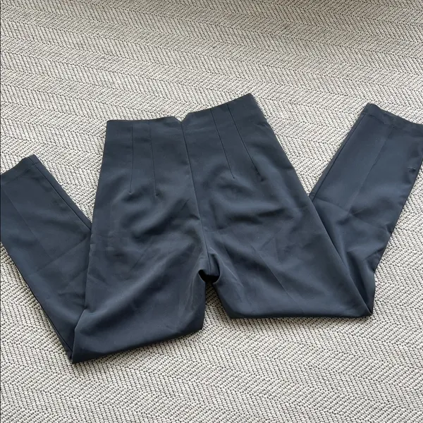 High-Rise Navy Women's Tapered Dress Pants - Image 6