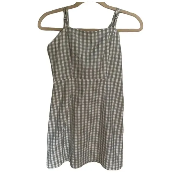 ✨SKY AND SPARROW Gingham Open Tie Back Green Slip Dress✨ - Image 5
