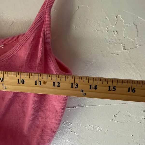 PS Basics‎ PacSun Pink Ribbed Cami Tank Top Women’s Size L Lettuce Hem Y2k Style - Image 6