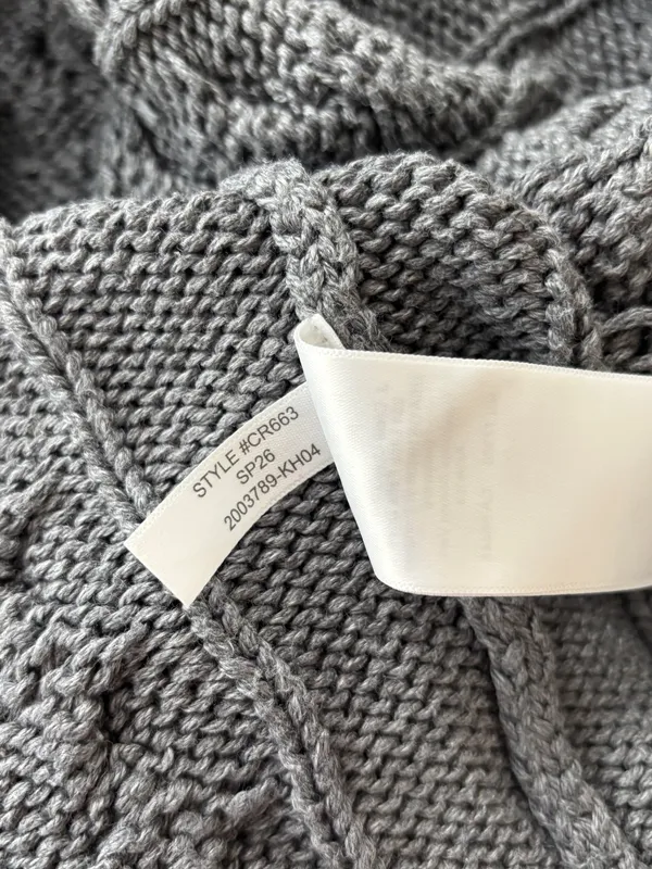 J.Crew 2025 Rollneck Cable Knit Sweater Heather Carbon Gray - Image 4