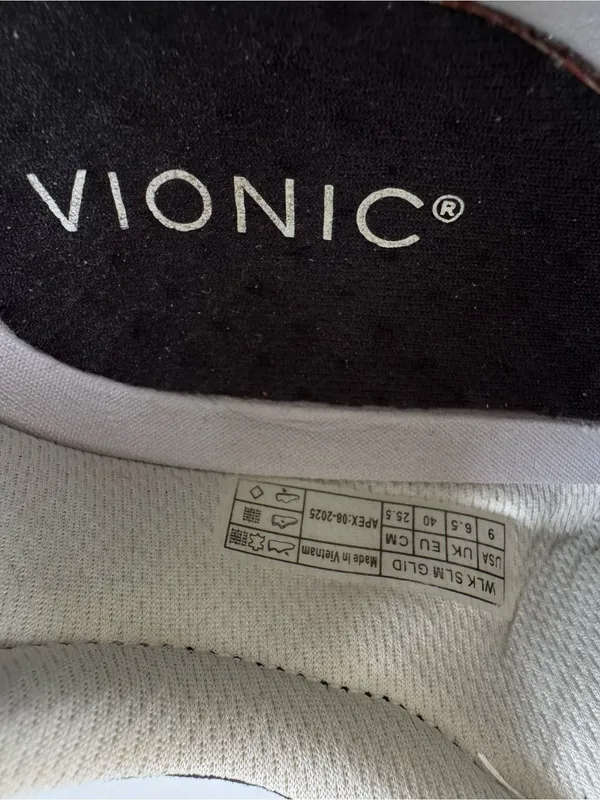 Vionic Walk Glide Sneaker Suede Trim Black Cushioned Size 9 - Image 10