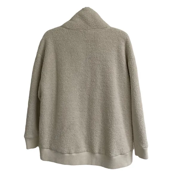 Athleta Talus teddy Sherpa half zip pull over cream sweatshirt L‎ - Image 4