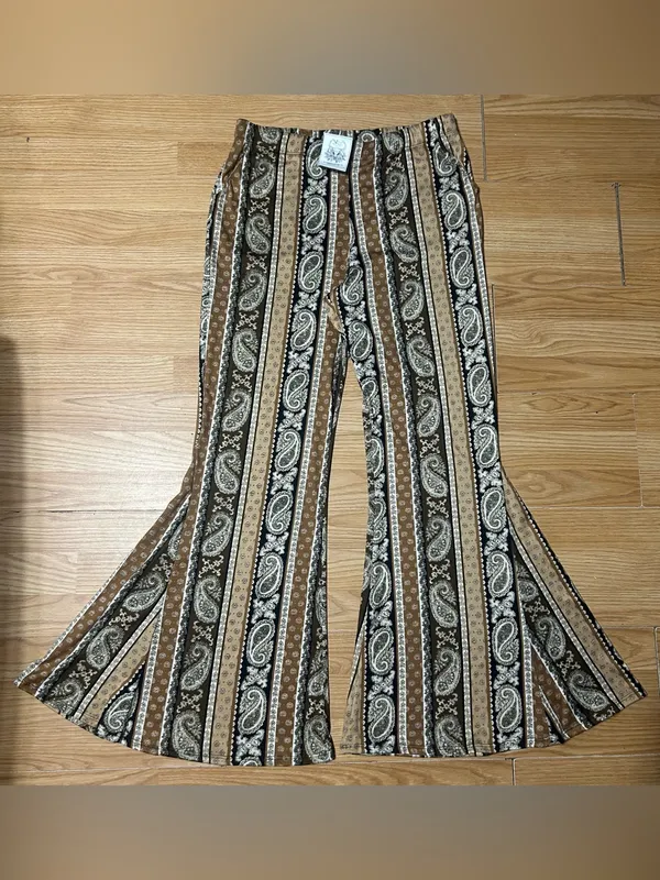 Fit & flare boutique boho western paisley vibes brown neutral tones ladies XL - Image 2