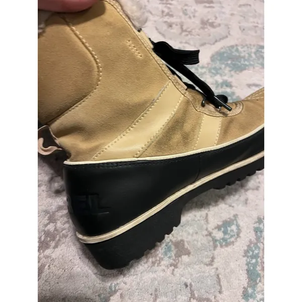 SOREL Women's US 9 Waterproof Tan Black Insulated Mid Calf Boots Fur Top - Image 4