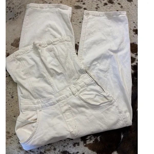 We The Free Je Suis Pret Barrel Jumpsuit In White Size Medium - Image 3