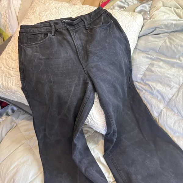 Good American Jeans Womens 10/30 Black Charcoal High Rise Wide Leg Palazzo - Image 4