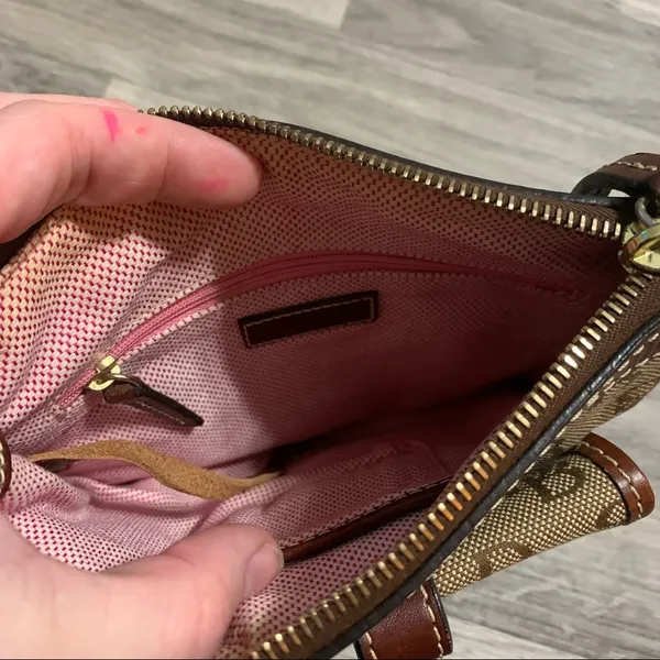 Dooney & Bourke Leather and Canvas Crossbody Signature/Logo Purse - Image 7
