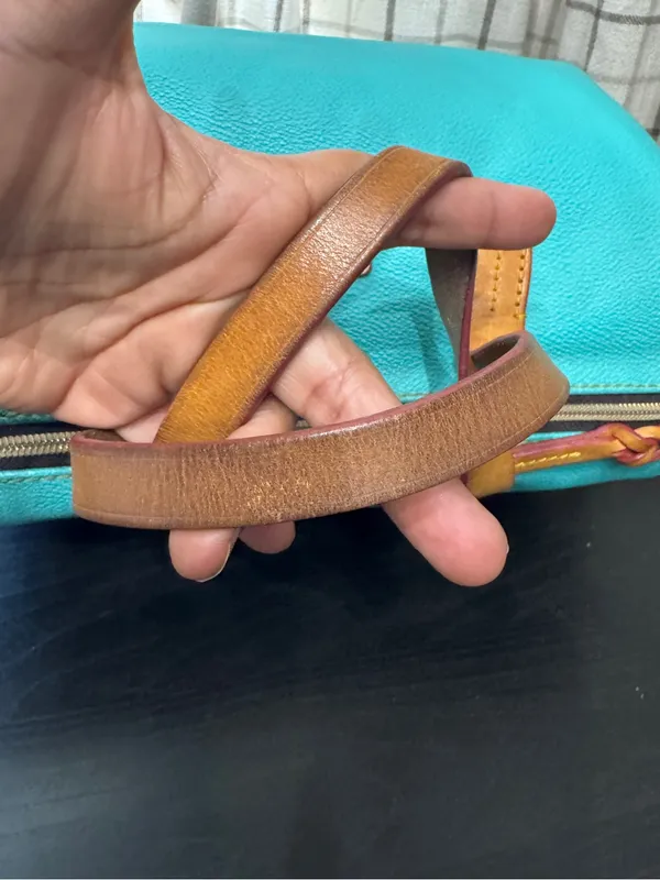 Dooney & Bourke Olivia Leather Satchel Spearmint Aqua - Image 4