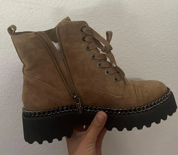 Vince Camuto Brown Black Mindinta Combat Boots Lace Up Shoes - Image 10