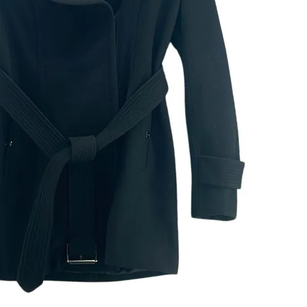 Kenneth Cole Womans Wool Trench Coat Size 10 Grunge Zip Accent‎ Modern Warm Cozy - Image 5