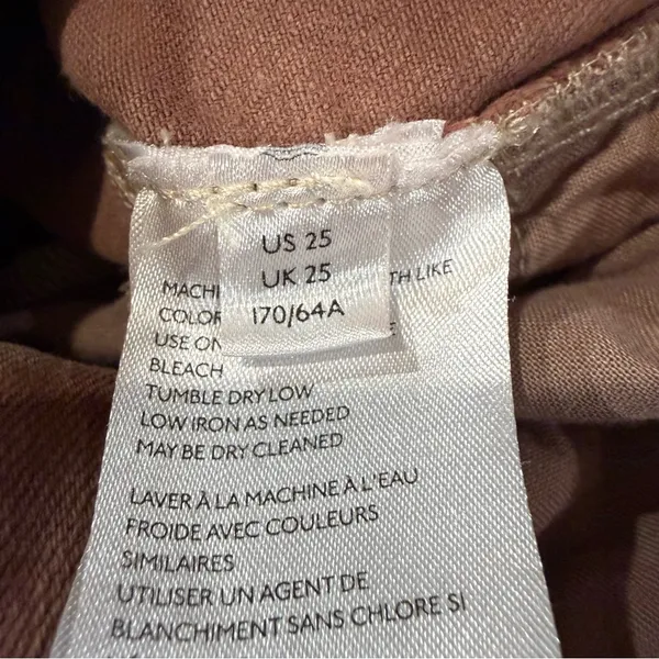 Free People We The Free High Rise Skinny Denim Jeans Womens 25 Rust Brown RawHem - Image 7