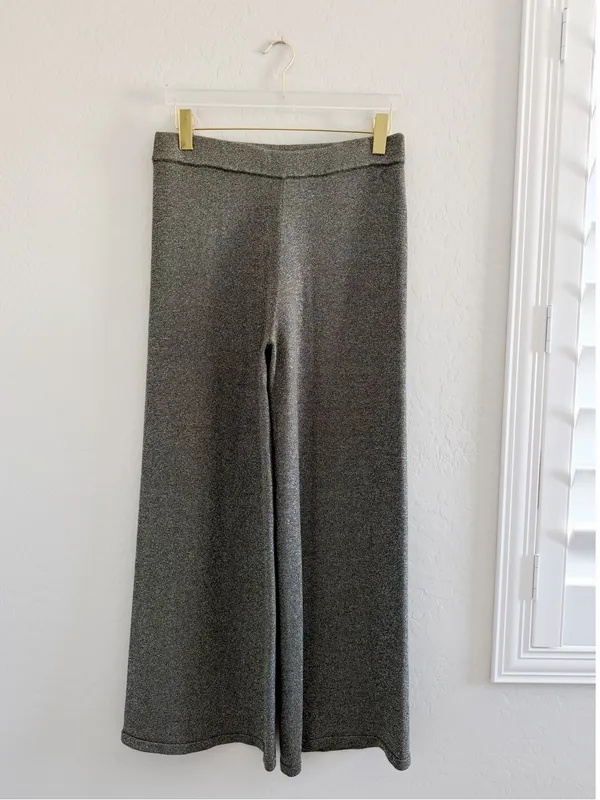 House of Harlow 1960 High Rise Sparkle Wide Leg Flare Pants Size L - Image 2