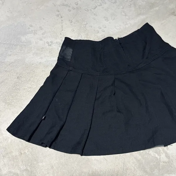 Royal Bones Black Chain Pleated Mini Skirt Punk Goth Y2K Emo Grunge Alt SZ M - Image 8