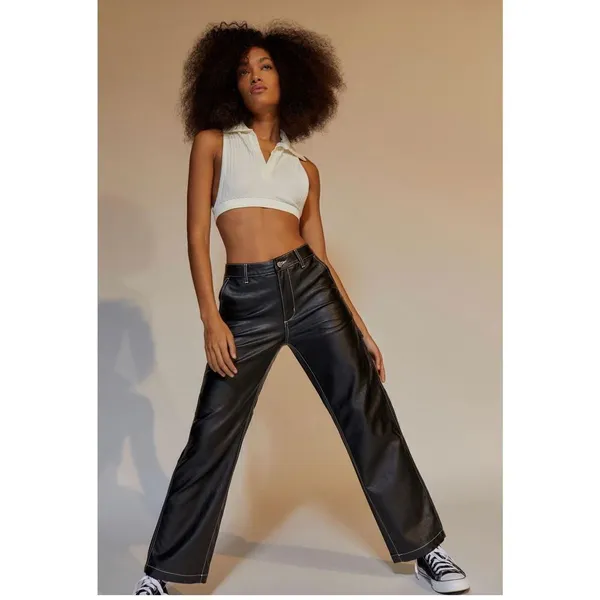 Urban Outfitters BDG Leila Faux Leather Carpenter High‎ Rise Pants sz 27 - Image 3