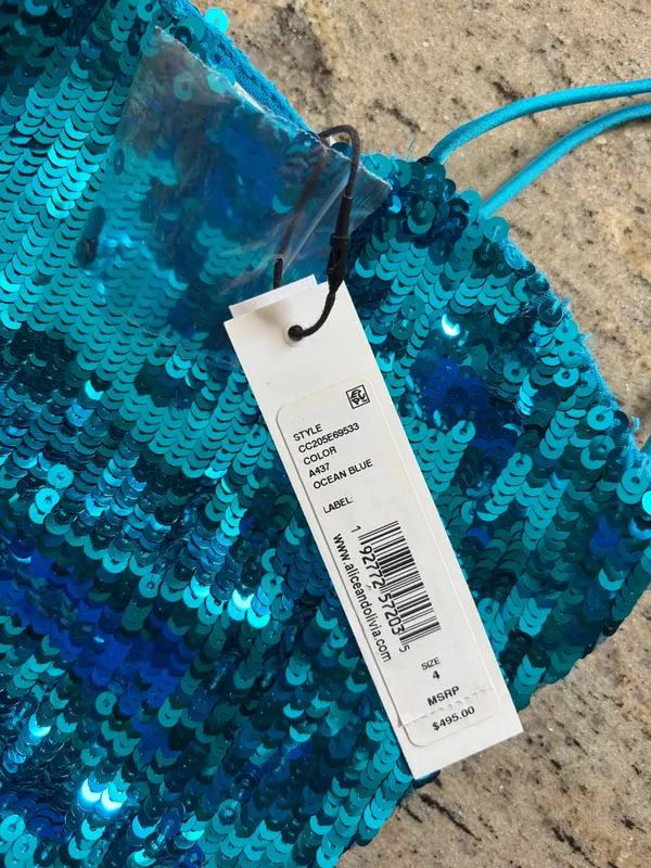 Blue sequin Alice + olivia dress  - Image 4
