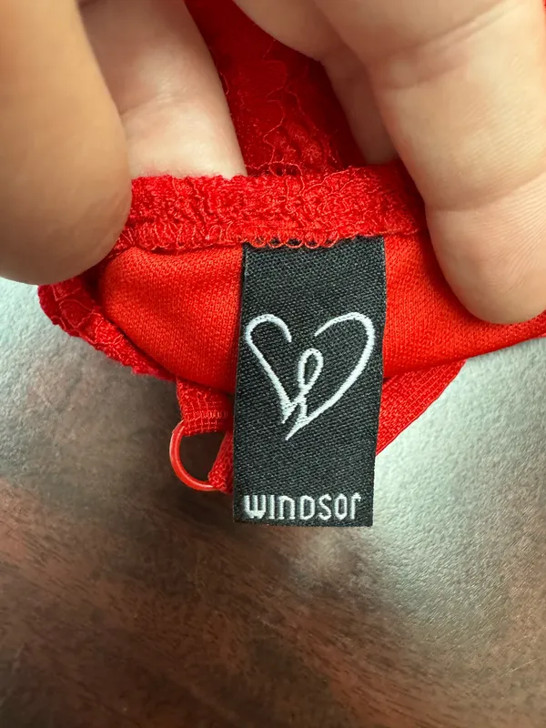 Windsor Red Lace Bodysuit Size Large - Image 3