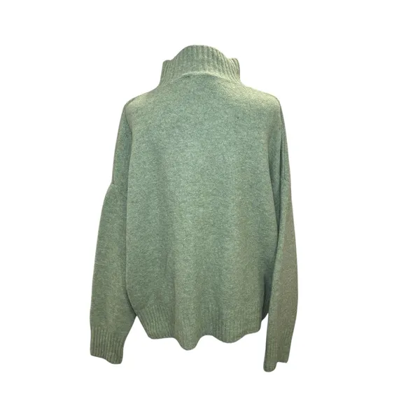 For the Republic Sage Green Wool‎ Blend Mock Turtleneck Sweater Large Cozy Hygge - Image 3