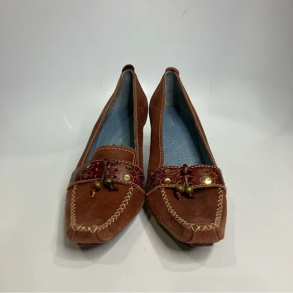 Indigo by Clarks pointed toe heels suede dancing‎ shoes size 9 Brown - Image 2