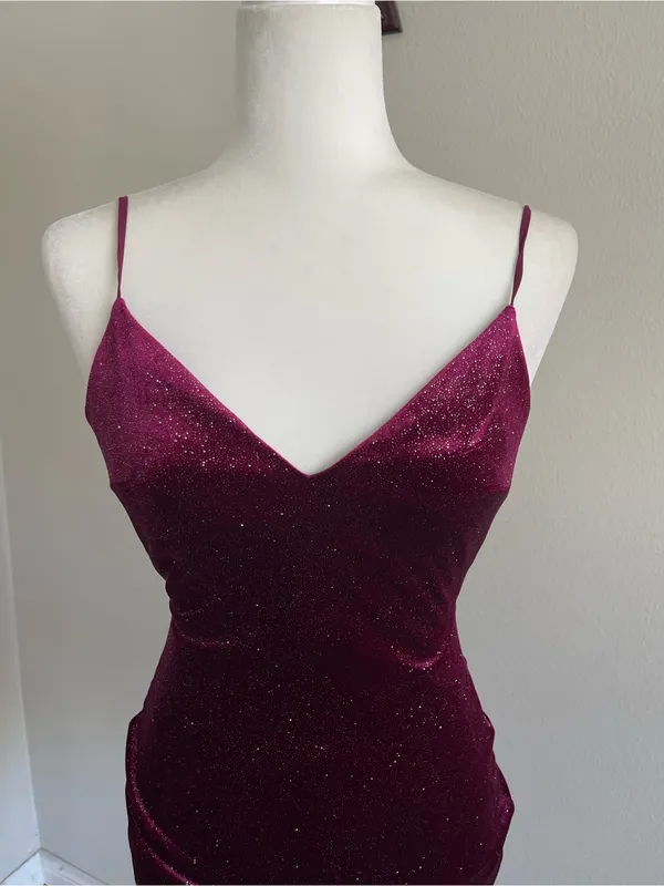 B Darlin Sparkling Burgundy Tie-Back Mini Dress - Image 3