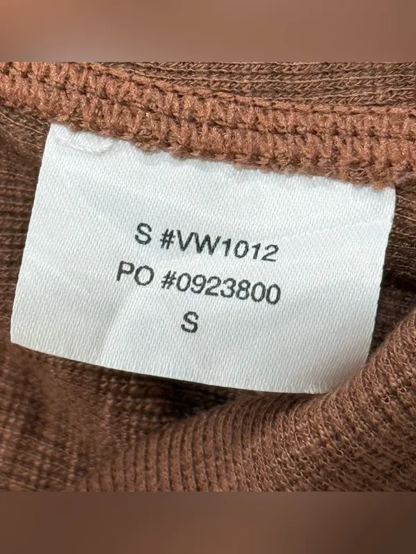 Vuori Sunrise Ribbed High Neck Tank Top Small Brown Racerback Athleisure Workout - Image 9