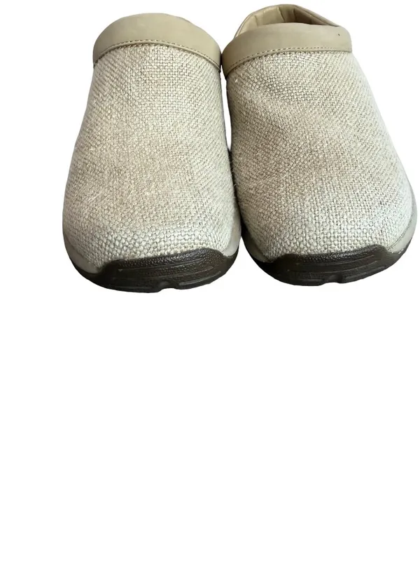 Merrell Oatmeal Canvas On Clogs Mules Slides Comfort Lightweight Size 7 Women's - Image 6