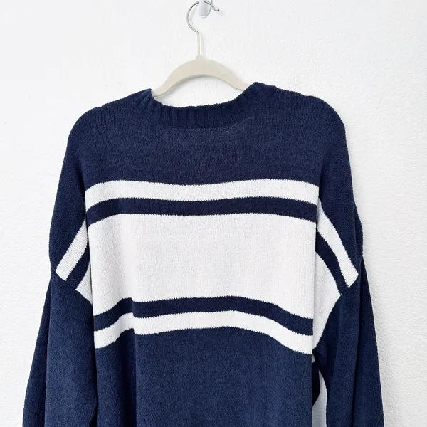 [American Eagle Outfitters] Oversized Striped Baggy Knit Crew Neck Sweater L/XL - Image 7