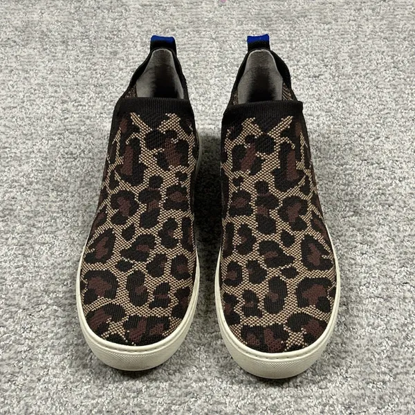 Rothys Chelsea Wildcat Ankle Booties Womens 9 Brown Pull On Knit Comfort Sneaker - Image 2