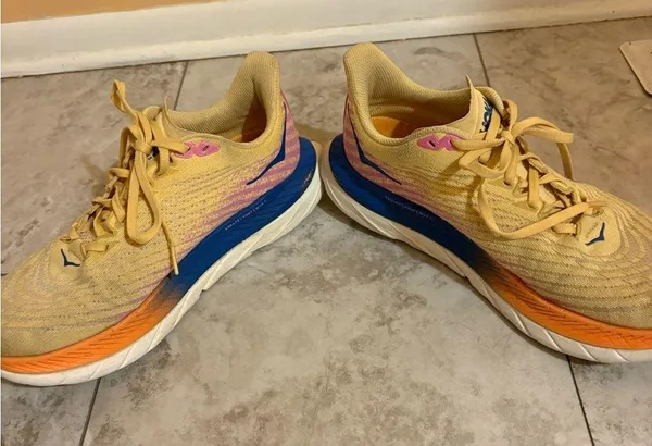 Hoka Mach 5 Running Shoes in Orange, Pink, & Blue - Image 8