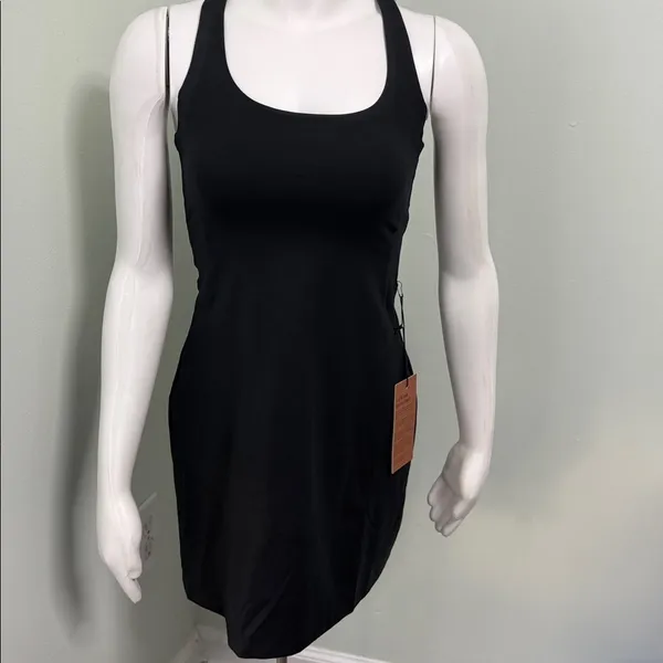 NWT Girlfriend Collective Paloma Black Racerback Dress Small - Image 4
