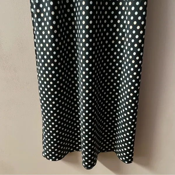 A New Day Black Polka Dot Slip Midi Dress EUC Size S - Image 10
